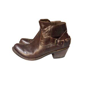 J.B. Dillon Brown Leather Ankle Boots Size 9B